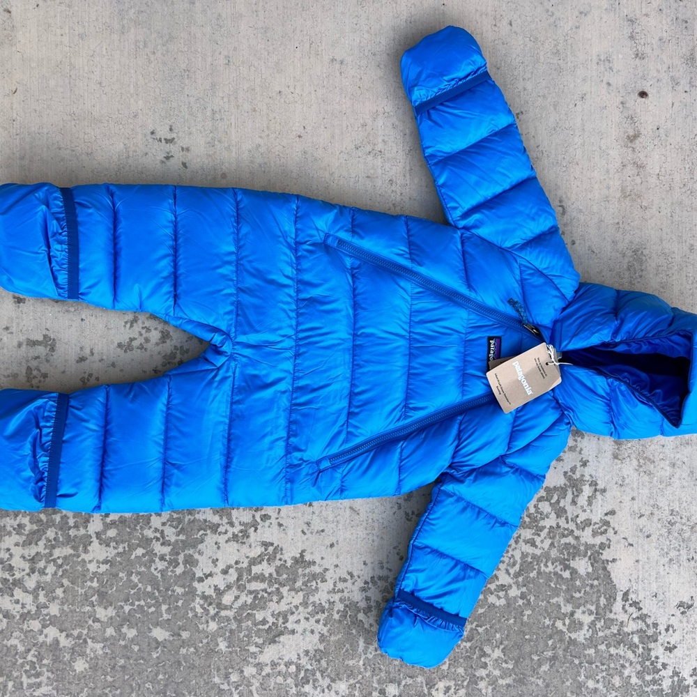 Patagonia Infant Hi-Loft Down Bunting Blue Baby Suit